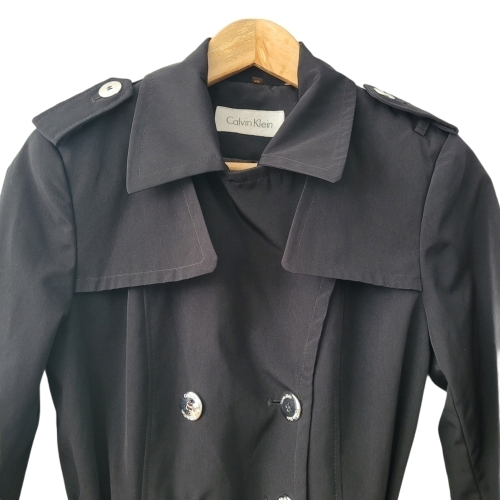 double Breasted Tie Waist Trench Coat Size XS | S - Picture 4 of 12
